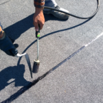 Torch down roofing installation