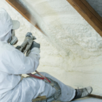 Attic insulation install